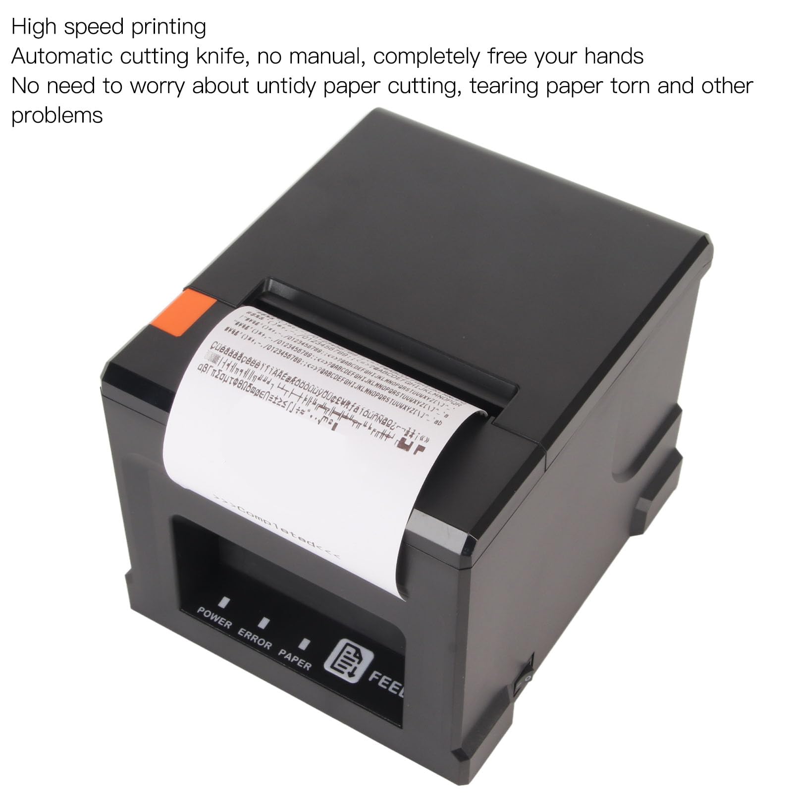 Impresora Térmica POS, Impresora Térmica Directa de Recibos de 80 Mm con Cortador Automático, Impresora USB para Cocina de Restaurante con Puerto LAN, para iOS, Linux