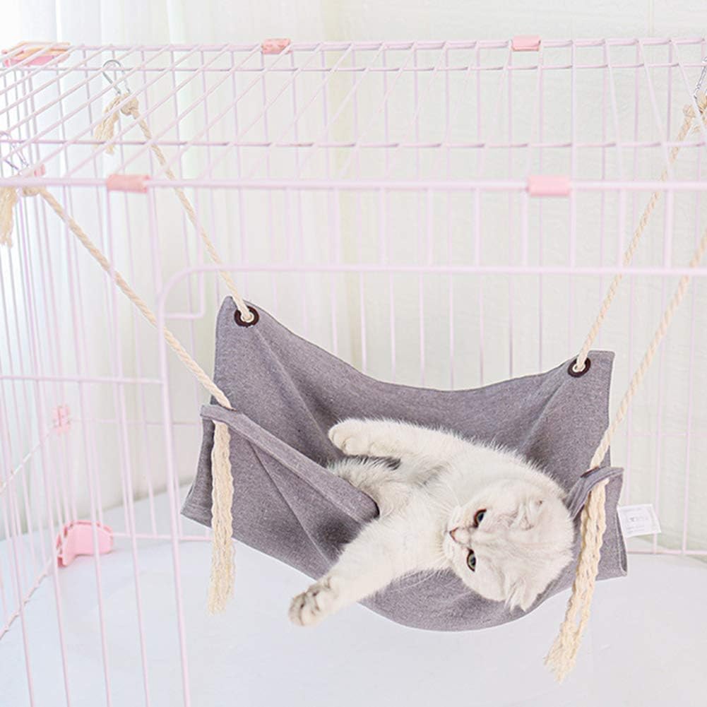 Cat Cage Hammock Pet Cooling Bed Hanging Bed Mat Comfortable for Cats/Kitten/Small Dogs/Rabbits/Other Small Animals,Space Saving Hang Anywhere Summer Winter