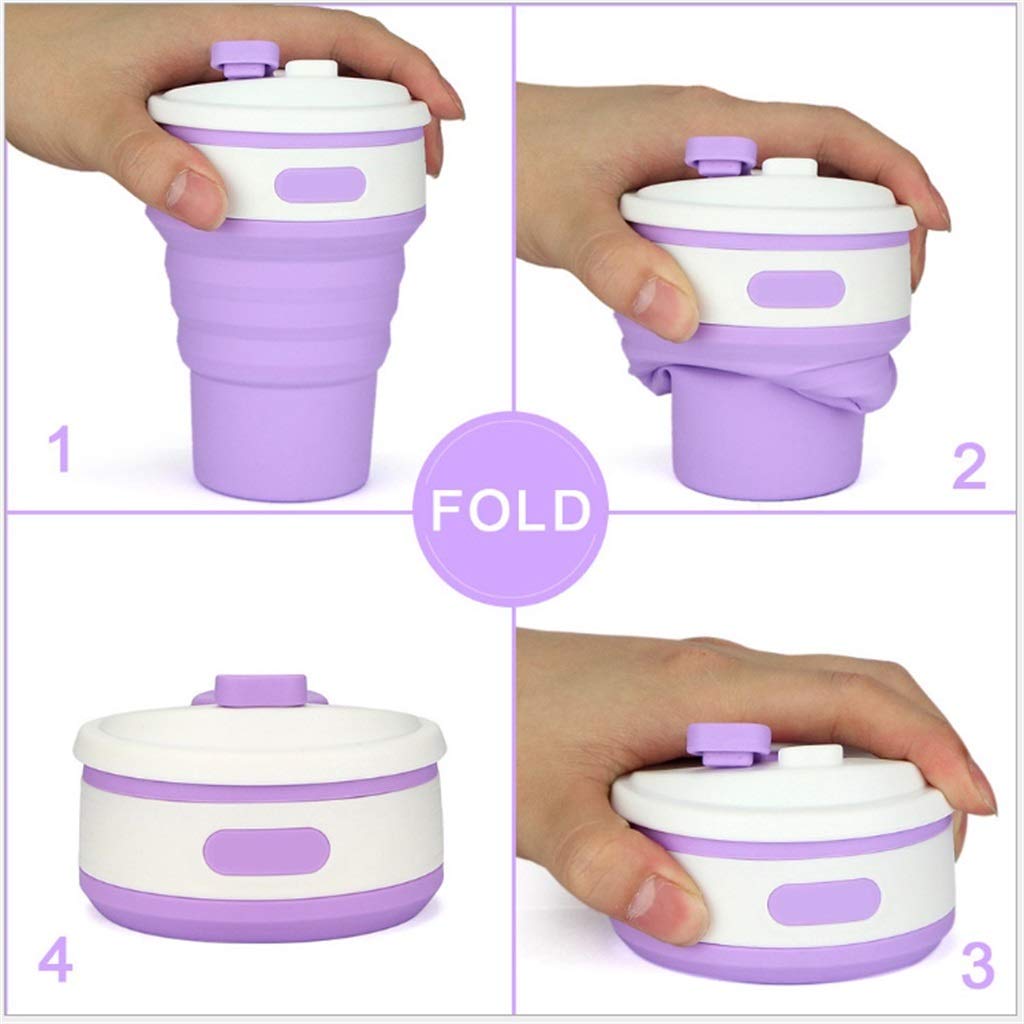 Taza De Agua Plegable, Silicona De Grado Alimenticio La Seguridad Portátil Taza De Café Retráctil Se Puede Llenar con Agua Hirviendo (6 Colores)