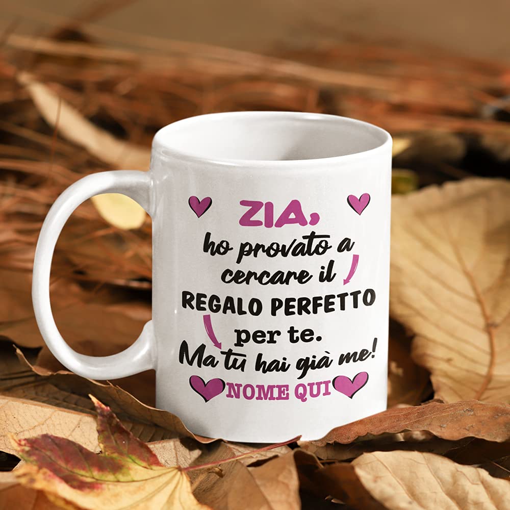 Tazza Auntiesaurus Per Zia - Regalo Divertente Compleanno Natale 311g Ceramica
