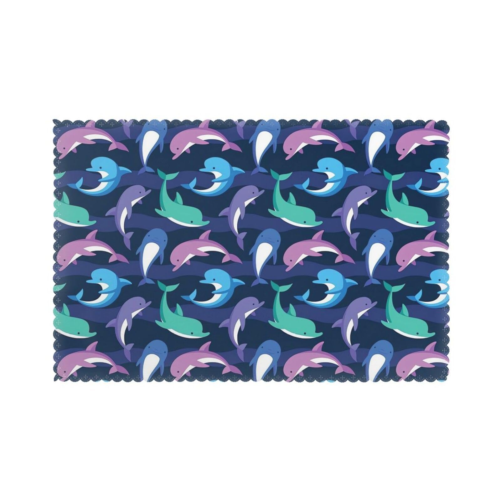 WHJSHOP dolphin Prints Placemats Set of 6 12x18in - Heat Resistant Table Layers for Homes, Hotels & Stylish Dining