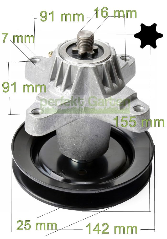Husillo de cuchillo compatible con MTD Cub Cadet Gutbrod 618-04474, 618-04474A, 918-04474, 918-04474A