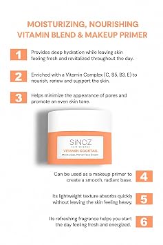 sinoz Vitamin Cocktail-Moisturizing Nutritious Repair Face Cream Vitamin and Makeup Base 50Ml