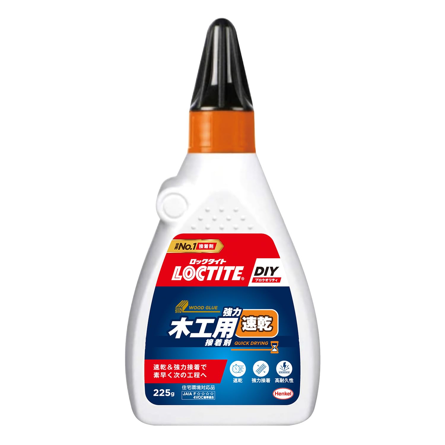 LOCTITE(ロックタイト) 強力木工用接着剤 速乾 225g - 高い接着力の速乾性木工用接着剤