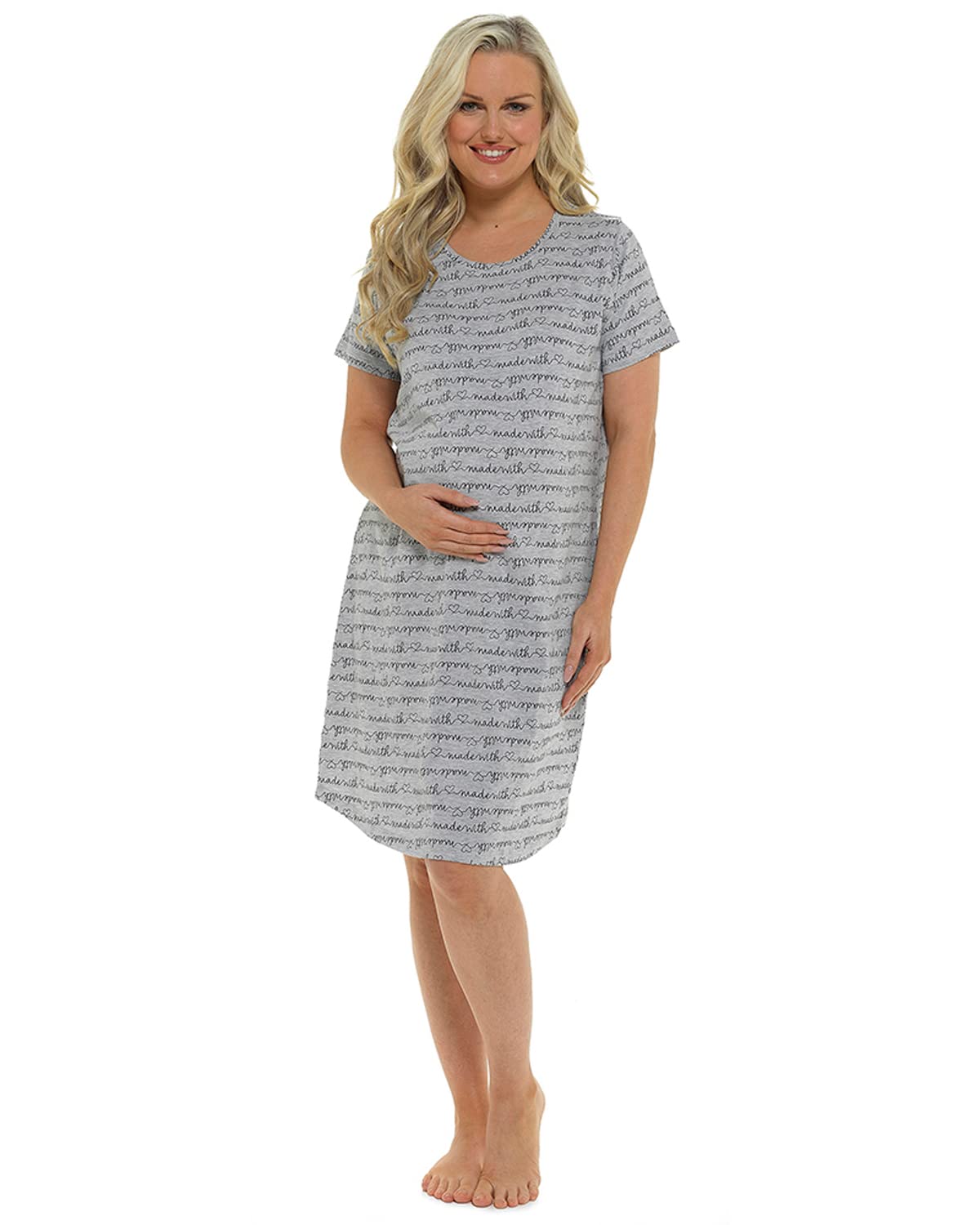Undercover Women's Grey Maternity Aop Nightie Ln1615 8-10