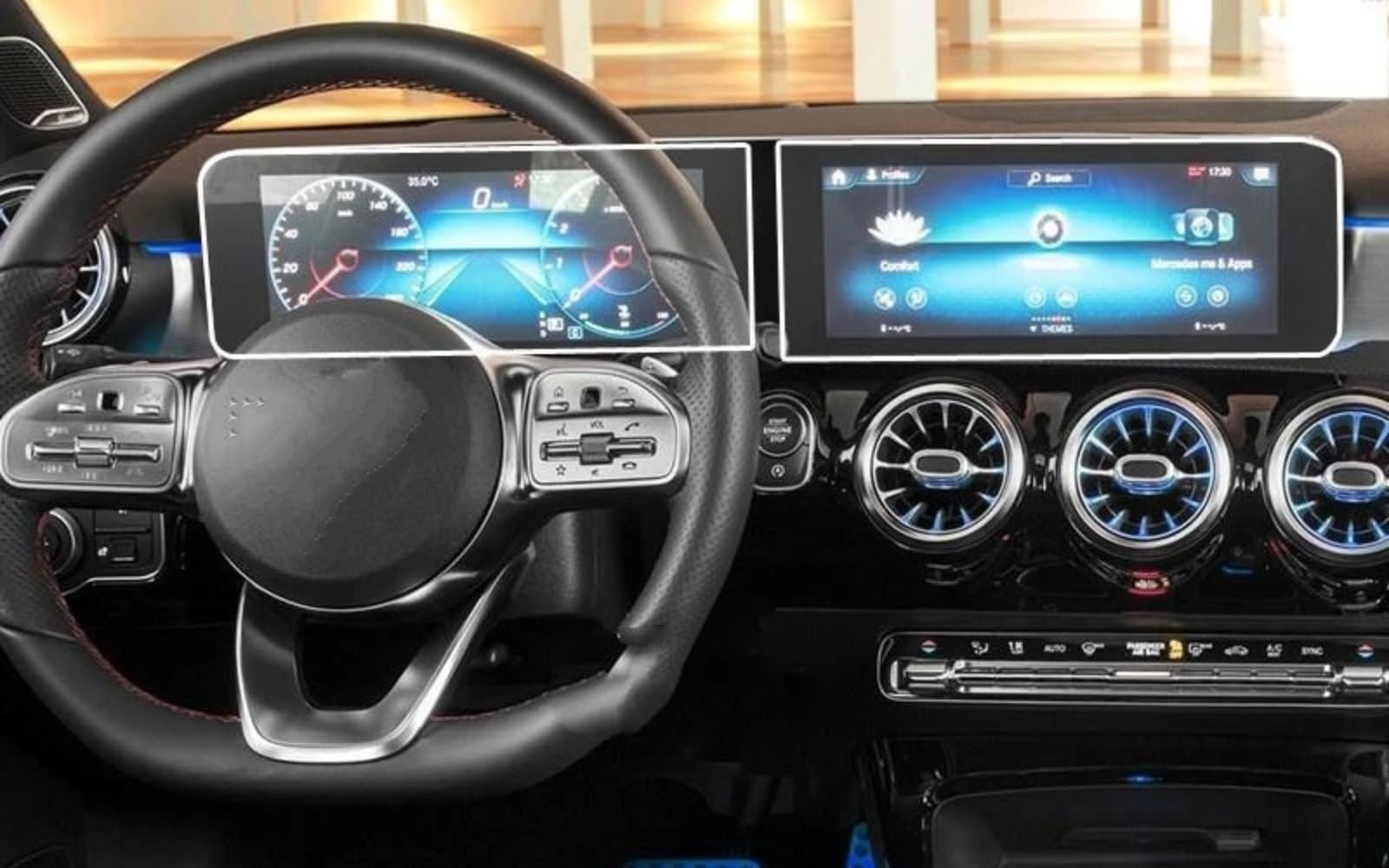 Pellicola Protettiva in Vetro temperato per Schermo di Navigazione GPS per Auto Benz Classe A W177 A180 A200 2019 2020.
