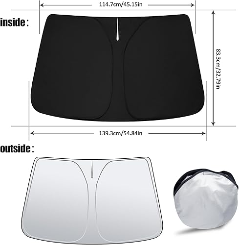 Miniatura 7 de D-Lumina Parasol para parabrisas para Kia Forte 2019-2023, plegable, bloquea los rayos UV, protector de visera frontal, accesorios interiores