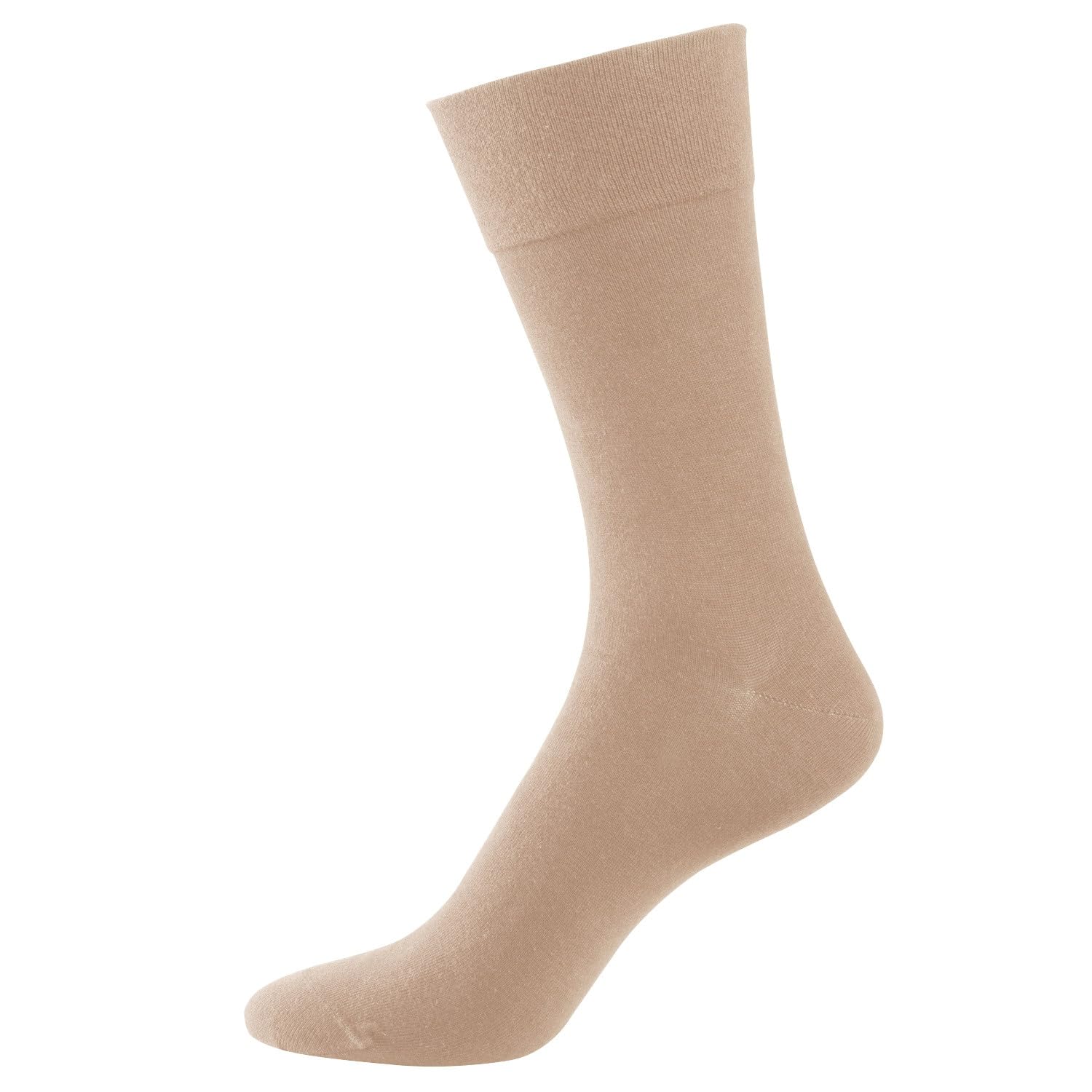 Nur Der 98% Cotton High Socks Made of Breathable Cotton with Comfort Waistband Men, linen, 43-46