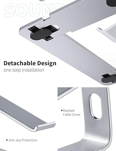 Miniatura 5 de SOUNDANCE Soporte para laptop elevador de aluminio para computadora elevador ergonómico para laptop soporte de metal compatible con computadora
