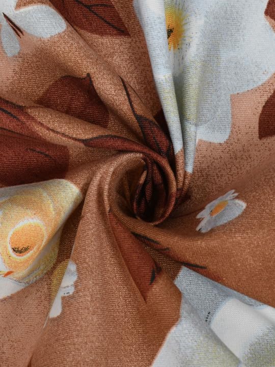Image of Double Bed Fitted Bedsheet with 2 Pillow Covers | 7D Printed Bedsheet | Soft Cotton Feel, Wrinkle Free & Fade Resistant | Elastic Fit (Grey Peach 7D, Fitted - Double72x72)