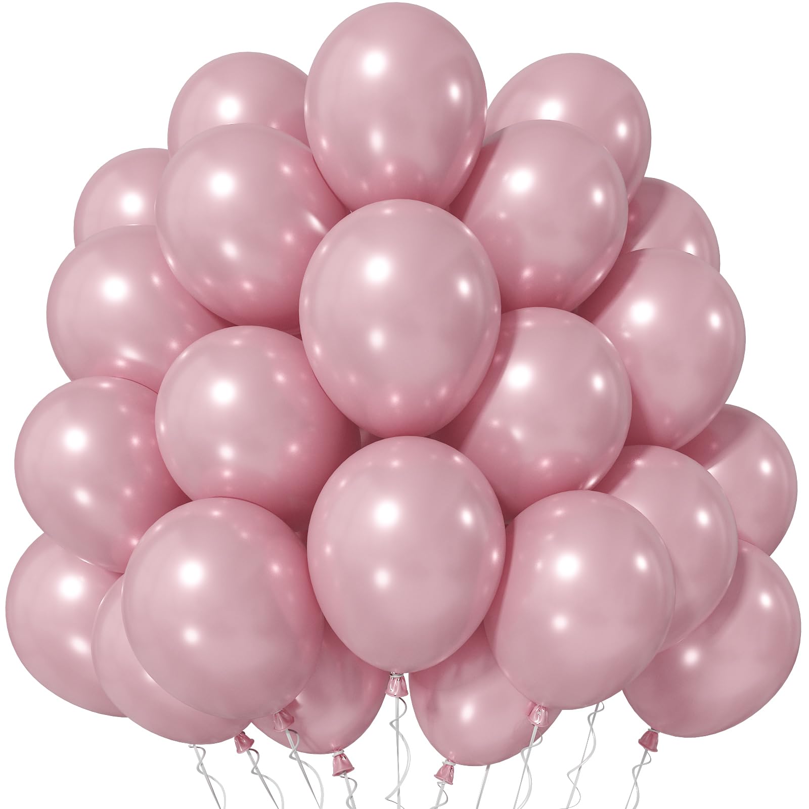 Jobkoo Pearl Dusty Pink Balloons, 12 Inch Pearl Blush Light Pink Balloon