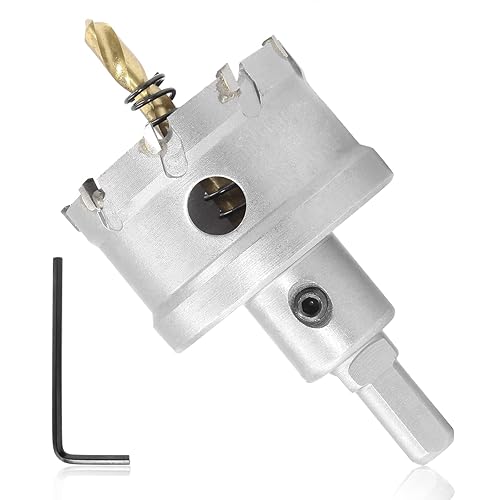 Sierra perforadora de metal de 2-18 pulgadas  2.087 in, cortador de agujeros con punta de carburo de tungsteno con broca piloto chapada en titanio,