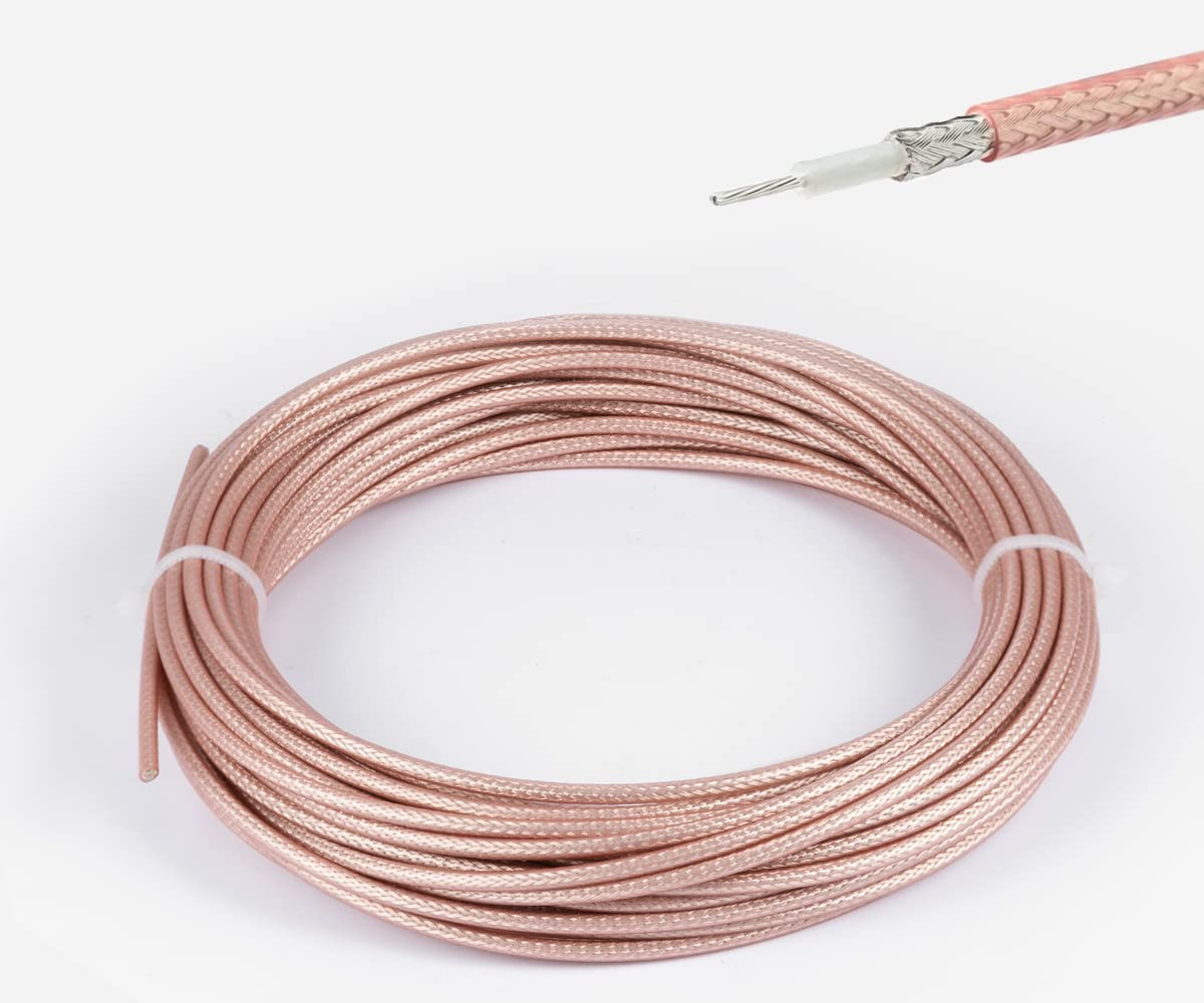 Vecys Cavo RG316 a Bassa Perdita Cavo Coassiale RF 50ohm 32.8FT/10M Marrone