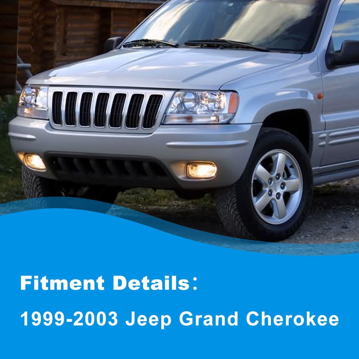 CPW OEM Fog Light Compatible with 1999 2000 2001 2002 2003 Jeep Grand Cherokee, Front Fog Lamp Fit For 1999-2003 Jeep Grand Cherokee, Only Driver Fog Light Assembly Replacement w/ H12 Bulb