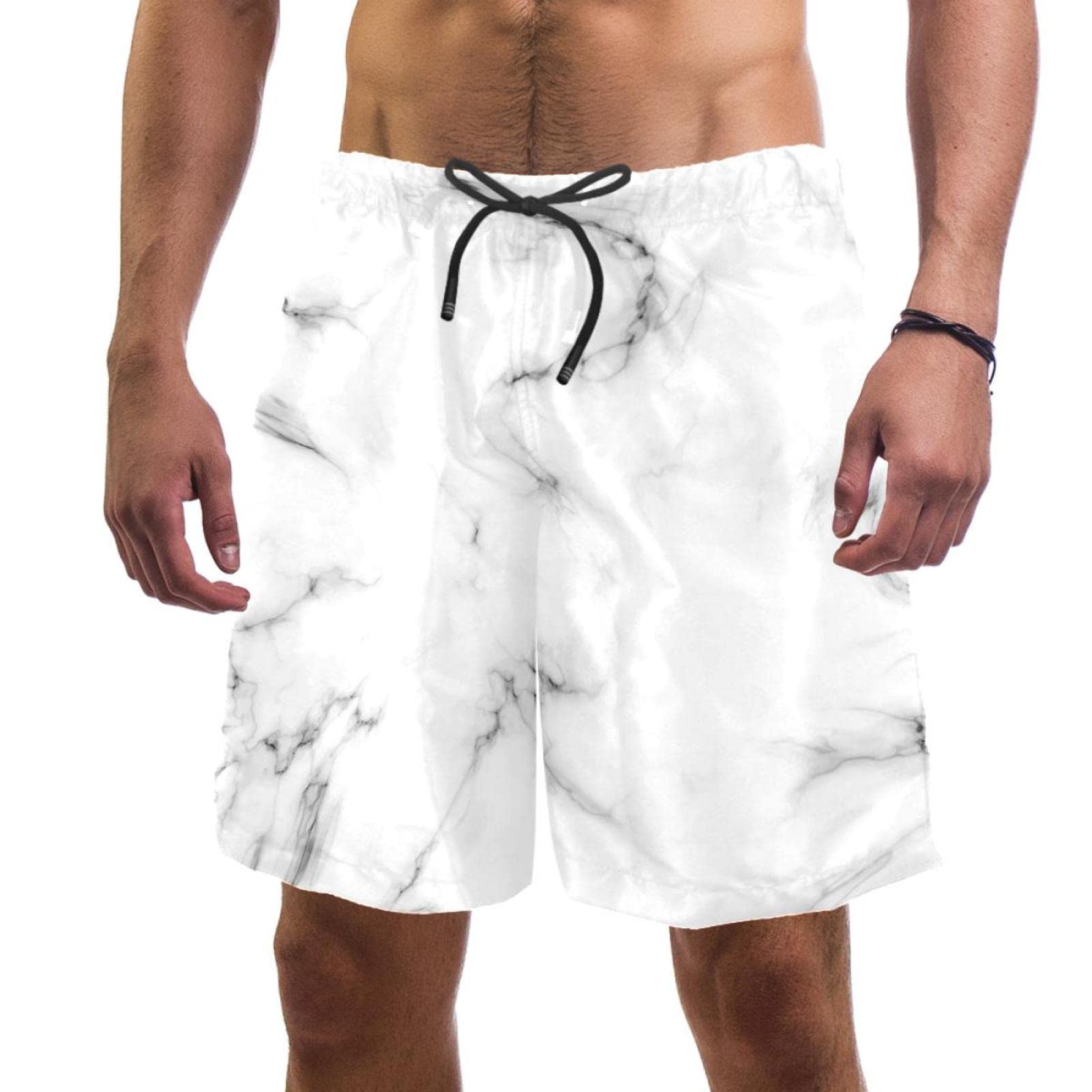 Maillots de bain pour hommes HadHfun à séchage rapide en marbre