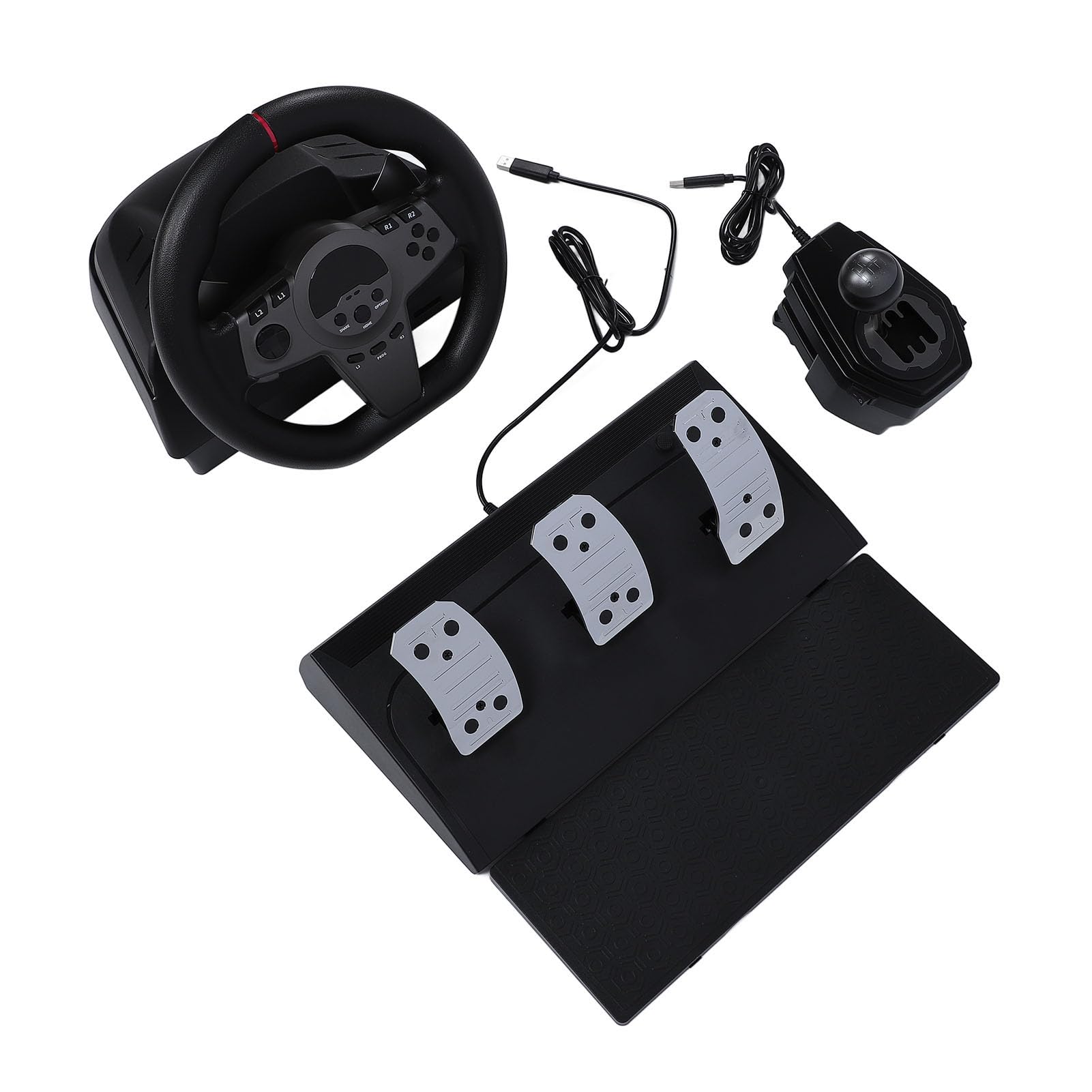 SENECESLI Volante da Corsa Gaming con Pedale del per Manovre Precise, Volante da 270 Gradi per Un'esperienza di Gioco Coinvolgente ABS Metallo