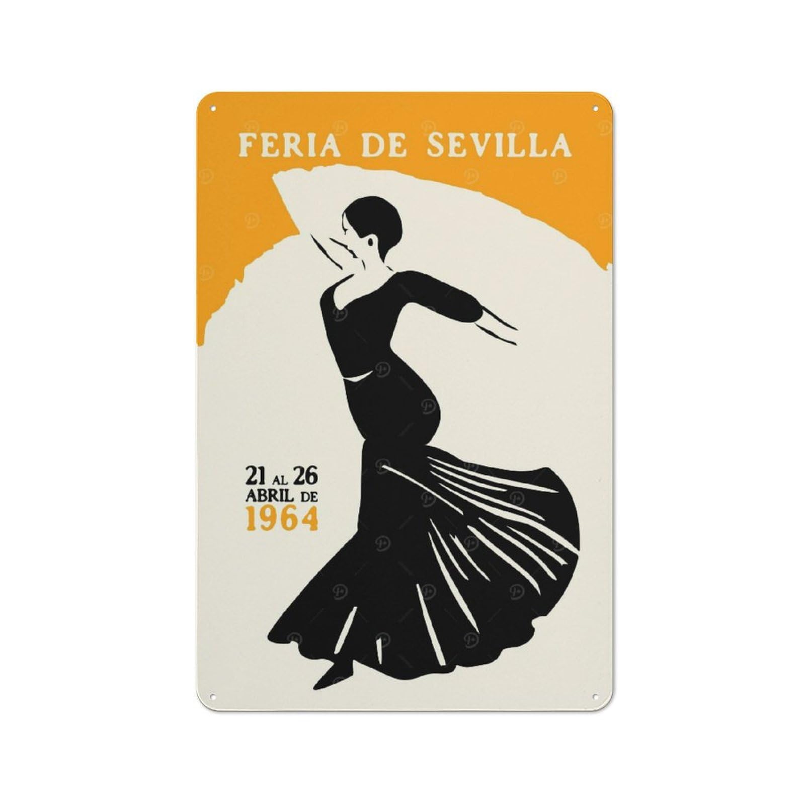 Junmoney Style-13 Shed Style Feria De Sevilla Dancer Tin Sign 30X20cm, Utility Space Decor For Greenhouse, Garden Room, Cafe Or Entryway