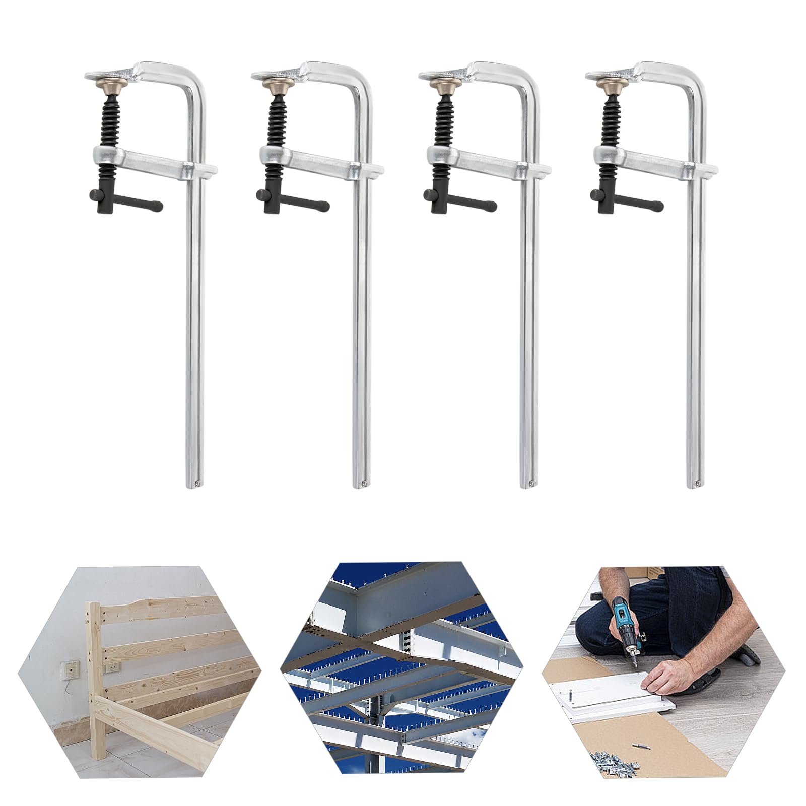 CNCEST F Welding Clamps,4-piece F Welding Clamps, Mini High Strength F Clamps