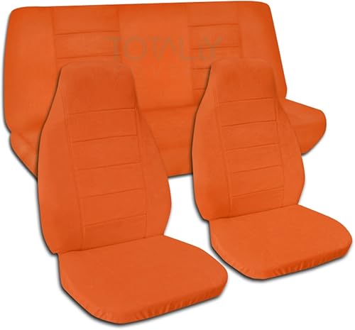 Miniatura 5 de Totally Covers Compatible con fundas de asiento de color sólido para Jeep Wrangler YJ 1987-1995 marrón - Juego completo delantero y trasero (22