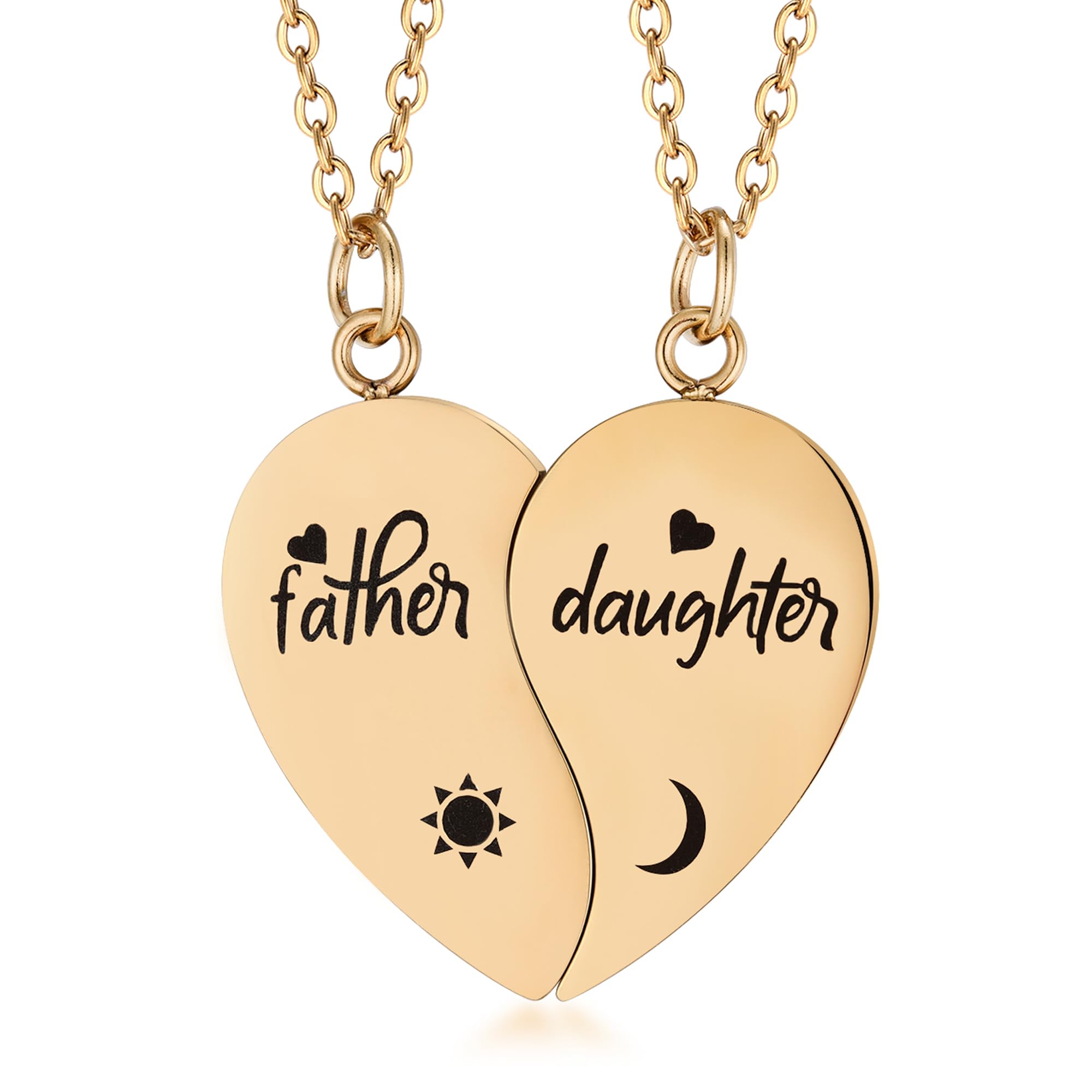 Yonhon Father Daddy Daughter Bracelet Necklace for 2,Dad Daughter Matching Necklace Set for 2