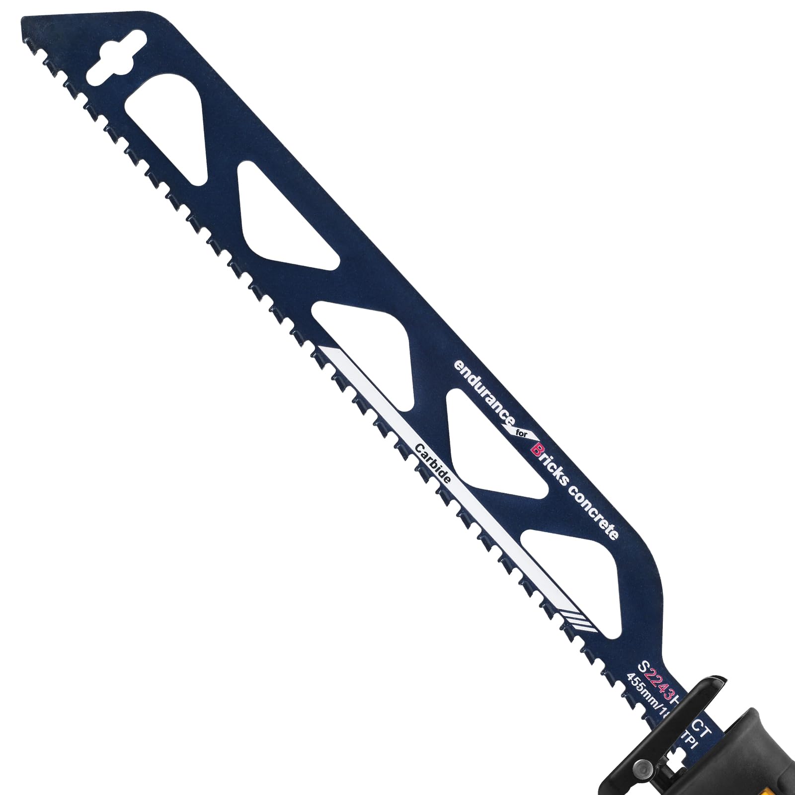 455mm Reciprocating Saw Blade, Universal Alloy Steel Cutting Recip Sabre Saw Blade, Professional Brick Concrete Cutting Saw Blade Masonry Cutting Blade for Wood, Metal, and Cement Board Cutting