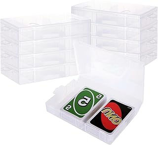 8PCS Playing Card Case Clear Plastic Gaming Game Card Case Holder Organizer, Small Card Box Hard Plastic Card Storage Box, Empty Trading Card Storage Box Compatible with Baseball Football Sports Cards