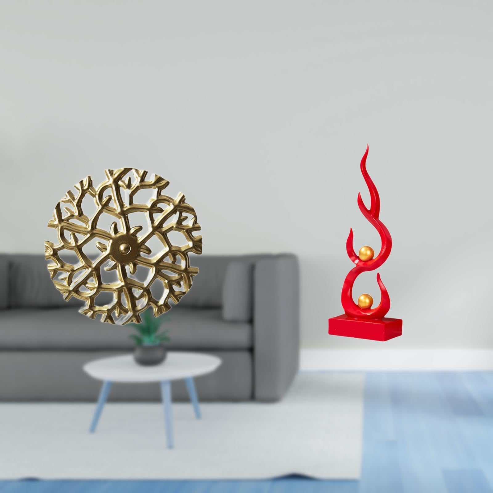 Enakshi® Rustic Scenic Metal Wall Art Sculpture with Abstract Fire Statue Resin Flame Figurine Modern Craft for Office Living Room Patio Decor|Home & Garden | Home Decor | Figurines-image-8