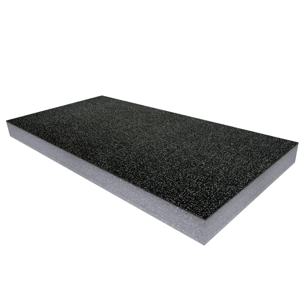 Shadow Foam Średni arkusz, 1000 mm x 500 mm, pianka do organizacji skrzynek narzędziowych, walizek lotniczych, systemów przechowywania narzędzi i majsterkowania (70 mm, szara)