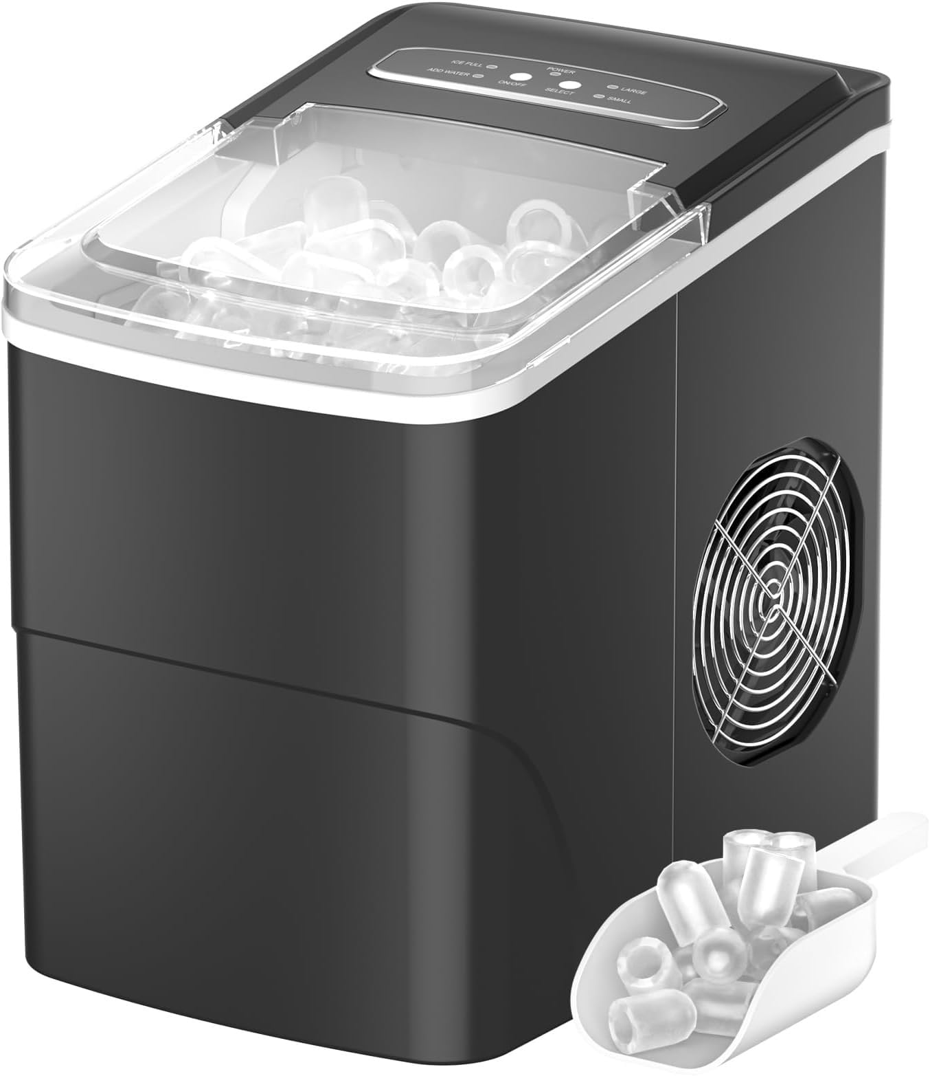 Ice Maker Machine Counter Top, Ice Cube Maker Machine Ready in 6-13 Mins Ice Cubes 12kg in 24 Hrs, Ice Machines for Home with Scoop & Removable Basket