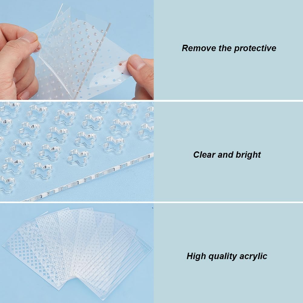 ORIGACH 7 Pcs 2mm Thick Acrylic Japanese Traditional Sashiko Stencils | Acrylic Embroidery Drawing Line Template. Use for hand quilting, embroidery, or fabric marking. Reusable and easy to trace
