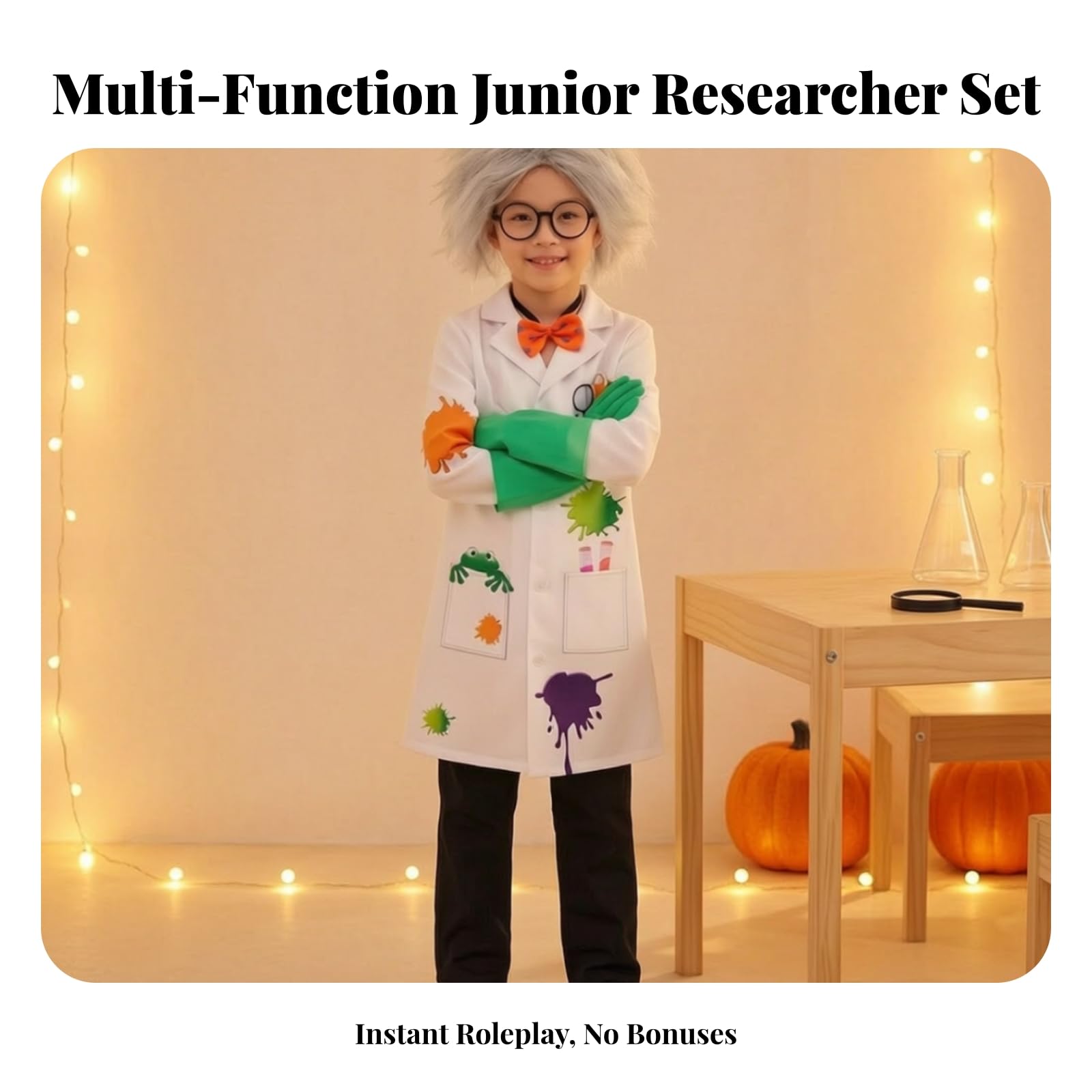 Set di Costumi da Scienziato Realistico Colorato, Costume da Scienziato con Accessori, Resistente, per Carnev, Recite Scolastiche