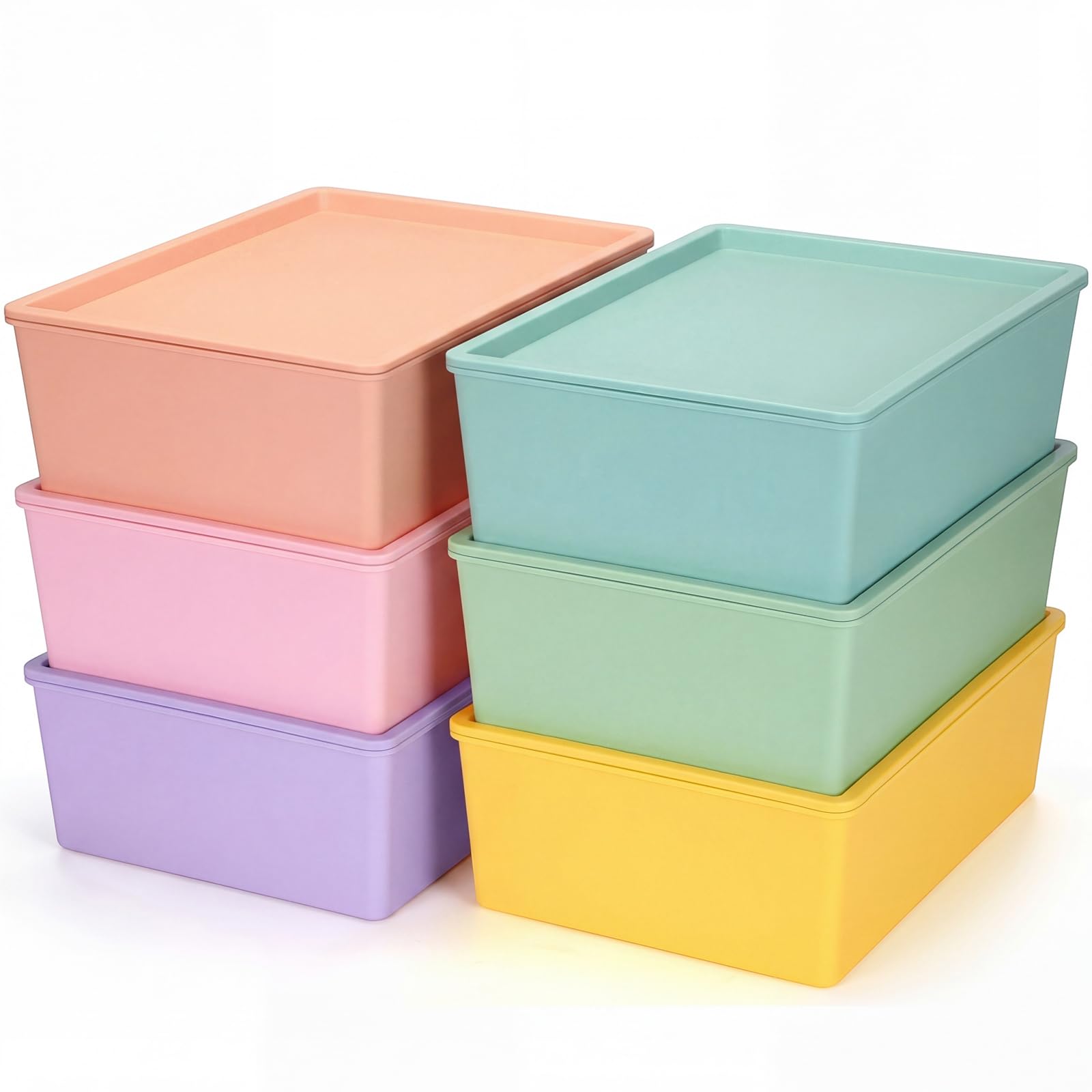 Photo 1 of Menkxi 6 Pcs Large Plastic Storage Bins with Lids