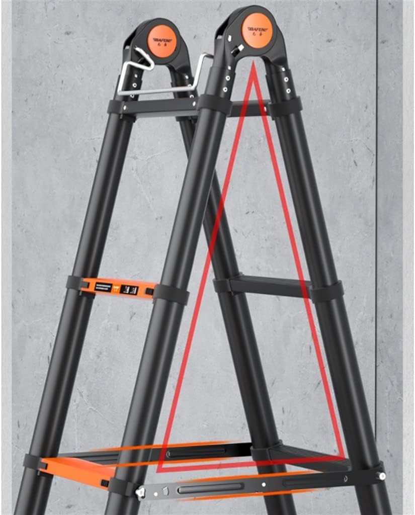 Aluminum Telescoping Ladder, 27 FT One Button Retraction Aluminum Telescopic Extension Extendable Ladder,Slow Down Design (Size : 11ft) (Size : 27ft) : Tools & Home Improvement