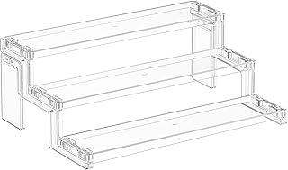 Lifewit Expositor de Acrílico de 3 Niveles, 30,5 cm Organizador de Perfume, Organizador de Plástico para Figuras, Cupcakes, Buffets, Postres, Esmalte de Uñas, Especias, Cosméticos, Transparente