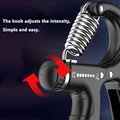 Miniatura 4 de Fortalecedor de agarre de mano, entrenamiento de agarre de mano de conteo, fuerza de resistencia ajustable, agarre de mano de 11 a 132 libras,