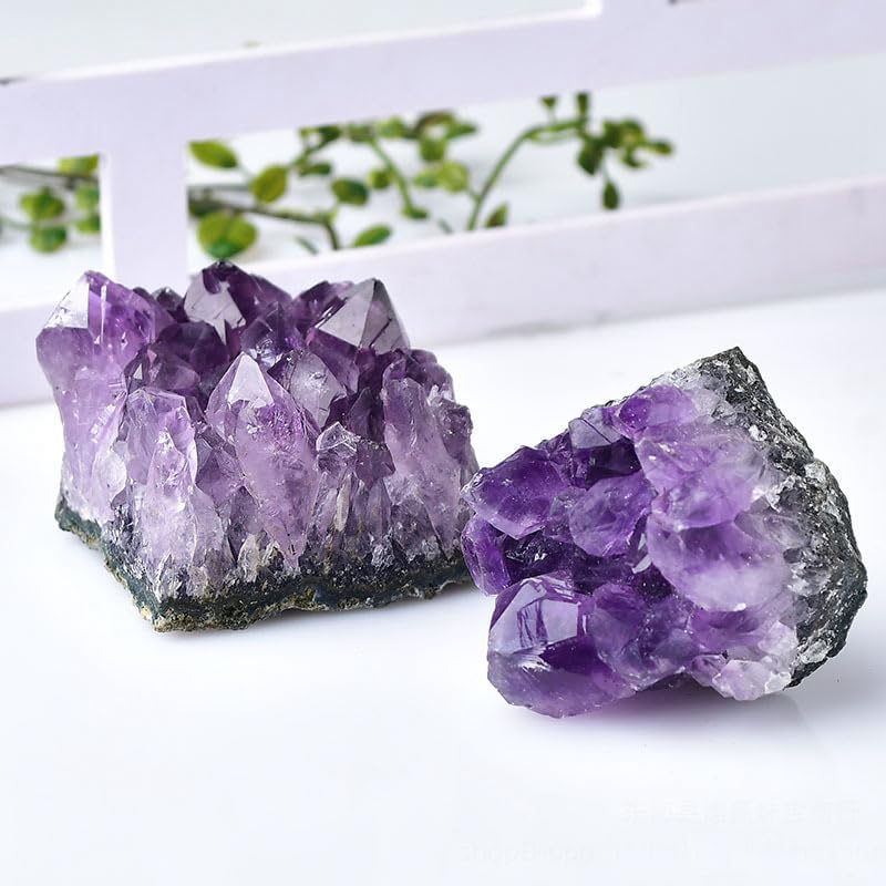 Uruguayan Amethyst Cluster Amethyst geode raw Stone Crystal Block Home Decoration Crafts Amethyst Crystal Piece Ornaments,Purple,130~160g