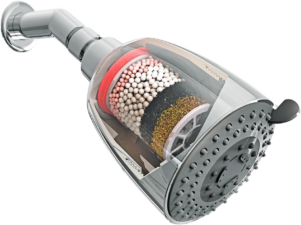 WaterScience CLEO Multi Flow Shower Filter for Bathroom | Hard Water Softener for Shower | Water Softener for Home | for Municipal/Chlorine Water - CLEO-SFM-419