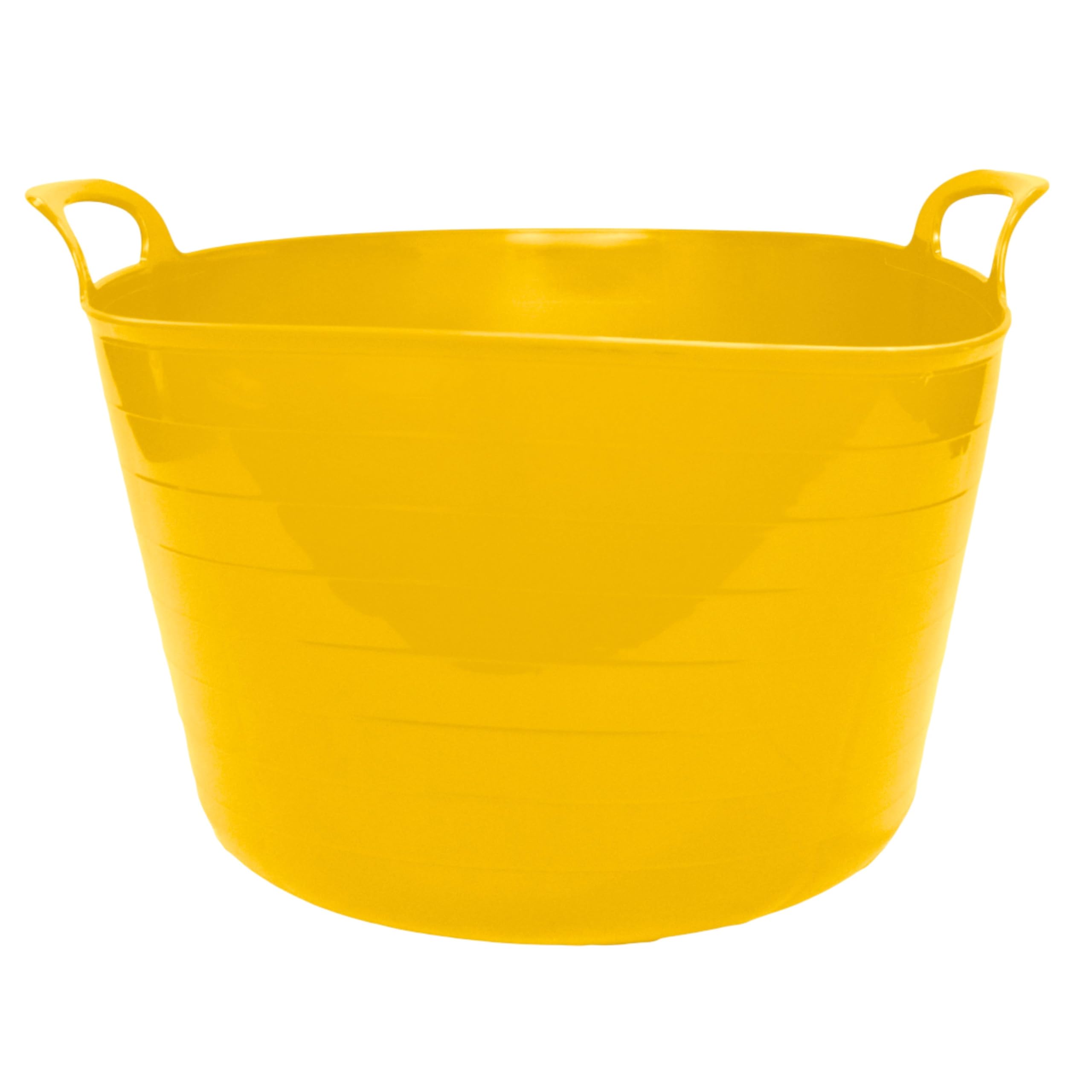 Neat. Yellow 75L Flexi Tubs - Versatile Large Garden Tubs With Handles, Handy Builders Heavy Duty, Bath & Flexi Bucket, Durable Bucket For Home & Garden ( - Pack Of 10)