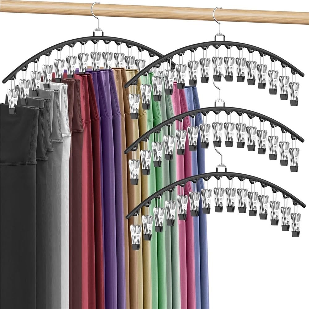 Perchas for Leggings for organizar el Armario Perchas for Ahorrar Espacio for Pantalones y Faldas Perchas de Metal Negras for Guardar Cosas en el Armario(8PCS)