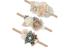 Baby Girl Nylon Floral Headbands for Newborn Infant Photography