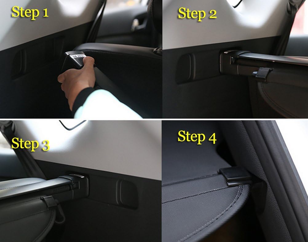 Black Retractable Rear Trunk Cargo Luggage Security Shade Cover Shield for Hyundai Tucson 2016-2021
