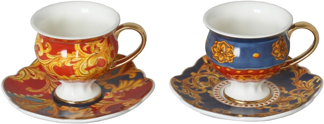 Lucky Art Clarissa Bone Dörtlü Ayaklı Kahve Fincanı Seti
