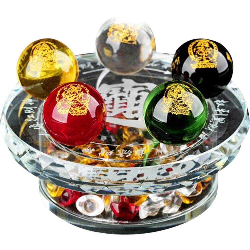 Cristal Feng Shui Cinq Dieux de la Richesse et ornements de fortune pour cadeau