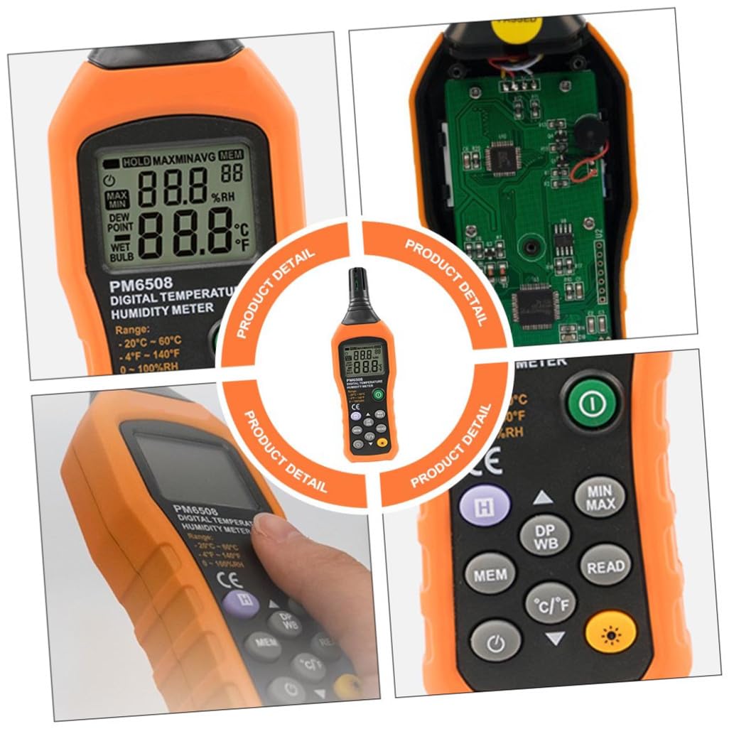Medidor de Temperatura y Humedad Pm6508 de Mano sin Batería