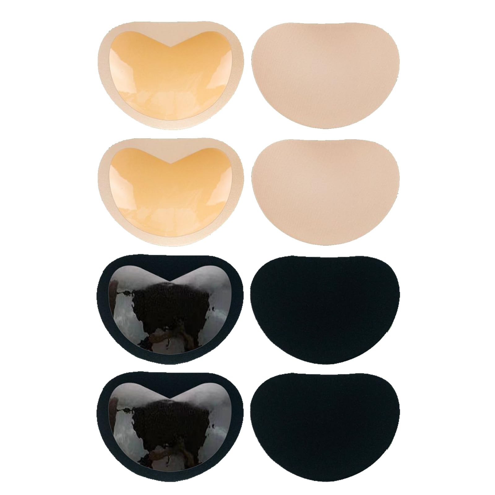 QSZHSL 4 Pairs Bra Insert Pads, Inserts Bra Pads, Self Adhesive Bikini Pad, High Push Breast Enhancer, Bra Pads Self-Adhesive, Bra Inserts Breast Enlargement for Swimsuit Bikini, 4 pairs, One Size