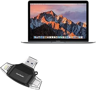 BoxWave Smart Gadget Compatible with Apple MacBook 12" (Retina 2016) - AllReader SD Card Reader, microSD Card Reader SD Compact USB - Jet Black