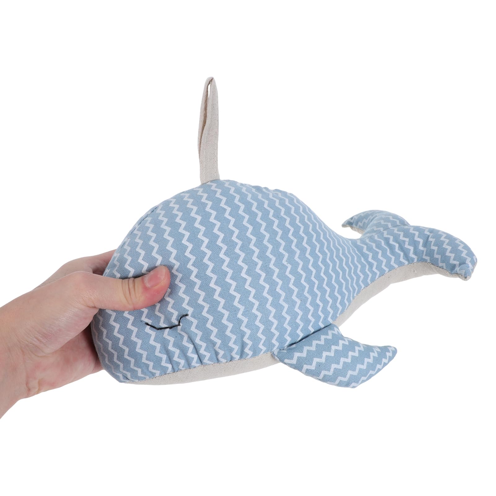 Operitacx Tope de Puerta Forma de Ballena de Tela Azul Oscuro, Bloqueador de Viento Anticolisión Decorativo para Hogar y Oficina, Tope Creativo para Puertas Infantiles y Profesionales