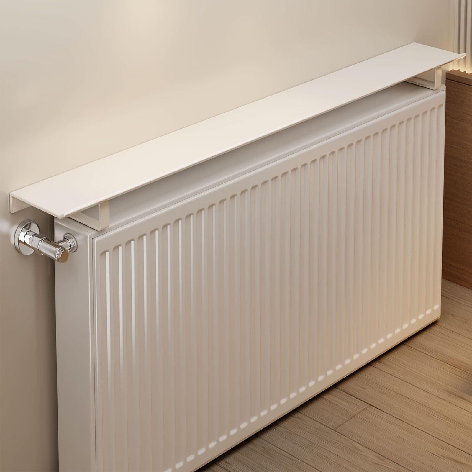 Scaffale per termosifone in ferro battuto con pannello posteriore anti-collisione, design robusto portante per soggiorno, camera da letto e ufficio, decorazione per riscaldamento