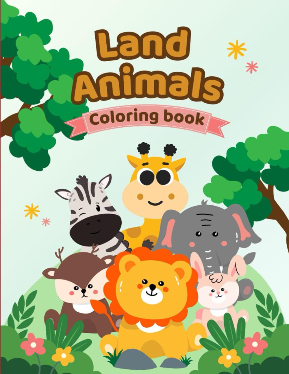 Land Animals Coloring Worksheet | Kids Coloring Book