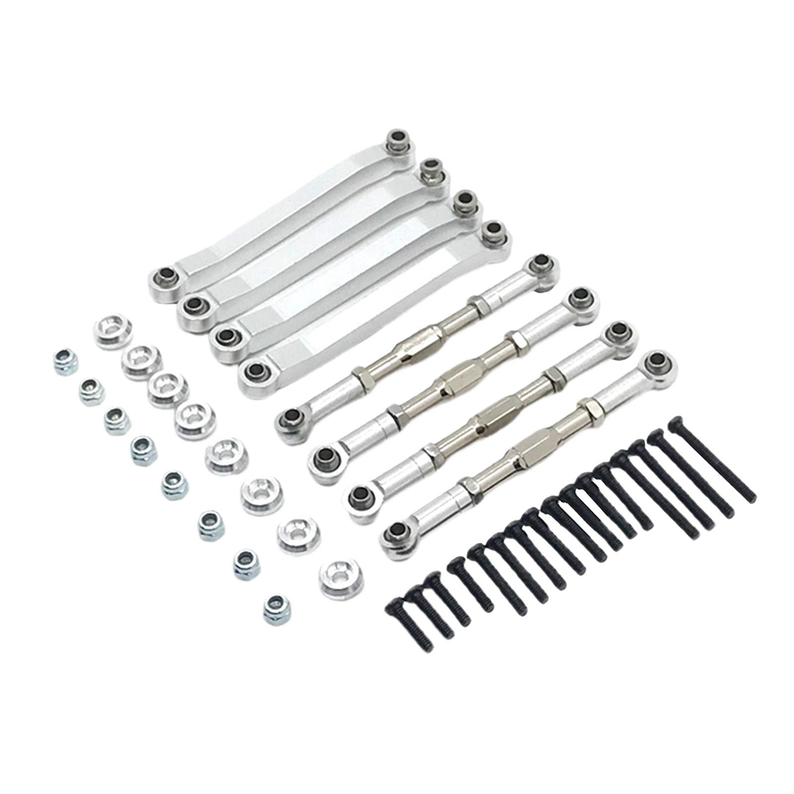 ATORSE Rc Car Metal Chasis Pull Rod Turnbuckle Rod Link for Mn D90 D91 1:12 Silver-image-22